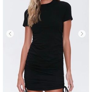 Forever 21 BLACK BODYCON RUCHED DRESS